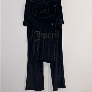 Juicy Couture 3- piece Black Velour Rhinestone Lounge Set